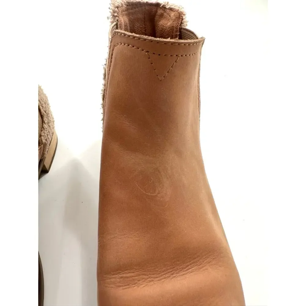 Toms Ella Chelsea Honey Leather Slip-on Ankle Boots Women's Size 9